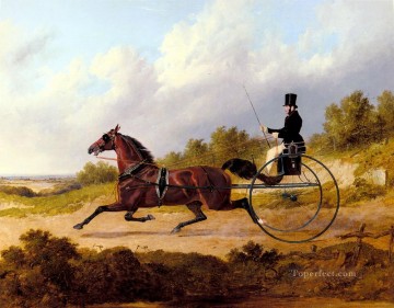 Animal Painting - El famoso Trotter Confidence dibujando un concierto Herring padre John Frederick caballo